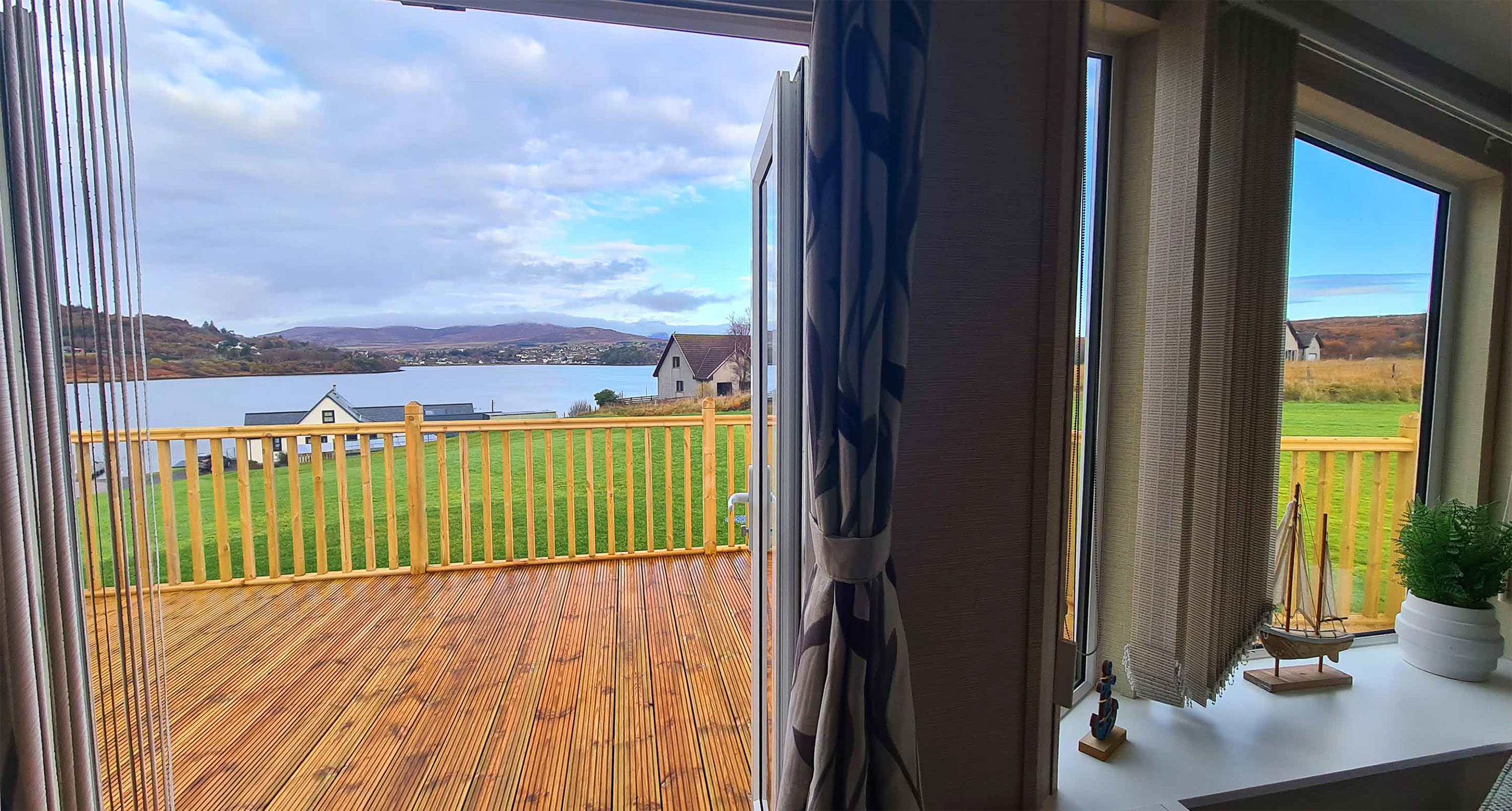 Our Storr self catering accommodation on the Isle of Skye Caravan offers stunning sea views to guests